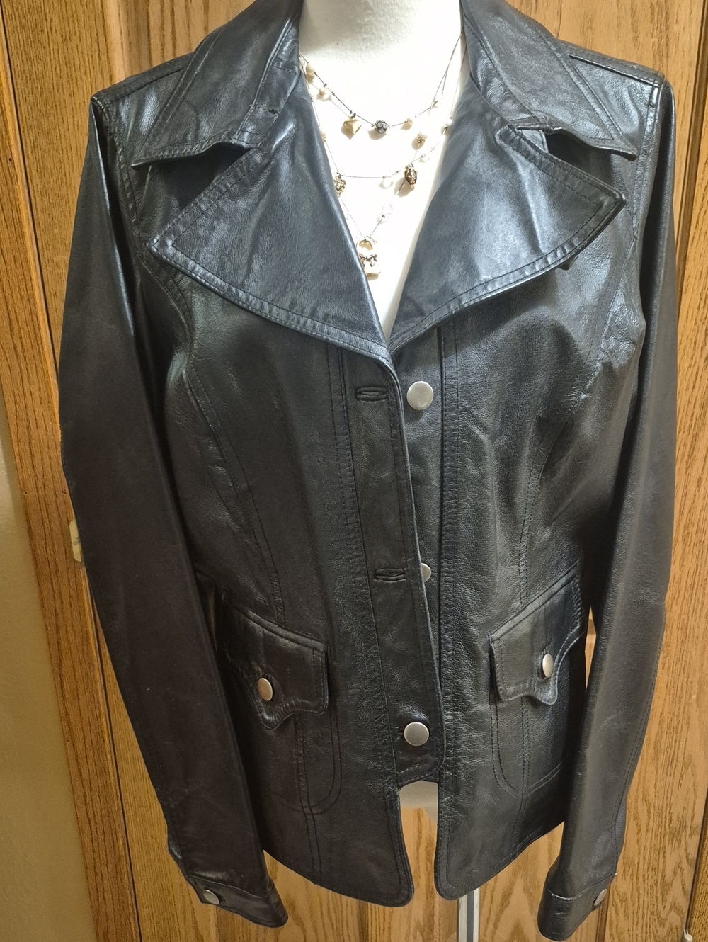 Cami NYC Black Leather Snap-Front Women's Jacket